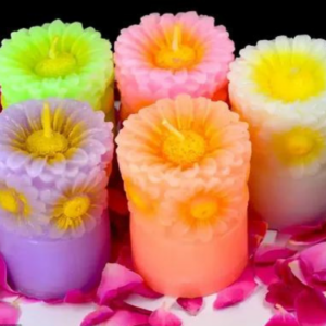 Flower patterned Aromatic Candles Luxury Scented (Pack of 5)